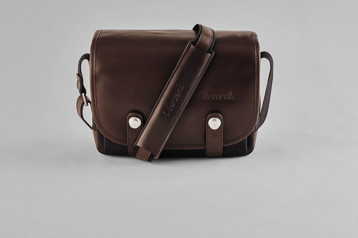 Camera bag Freiburg black/dark brown !Trade fair goods!