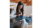 Damen- und Fotohandtasche KATE silberne Beschläge
