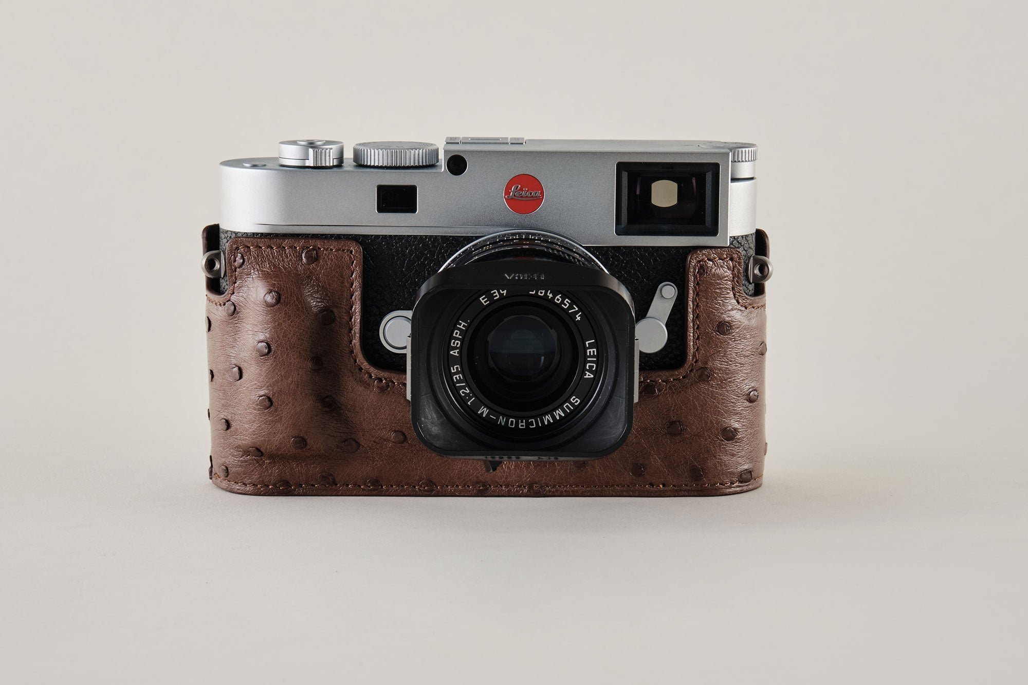 Leica M11 Half Case (offene Version) Straußenleder