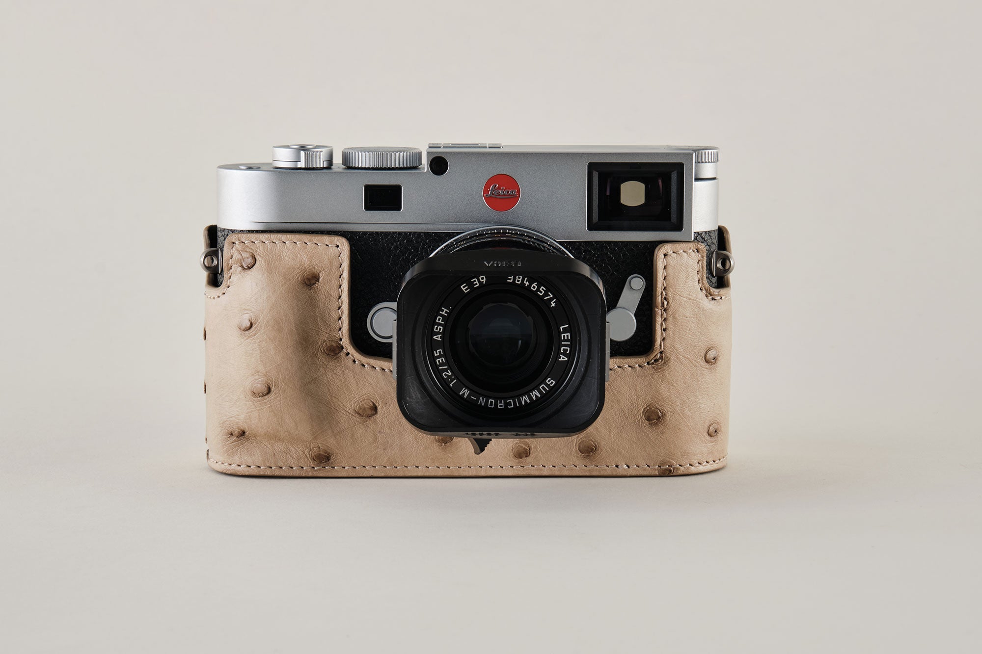 Leica M11 Half Case (offene Version) Straußenleder