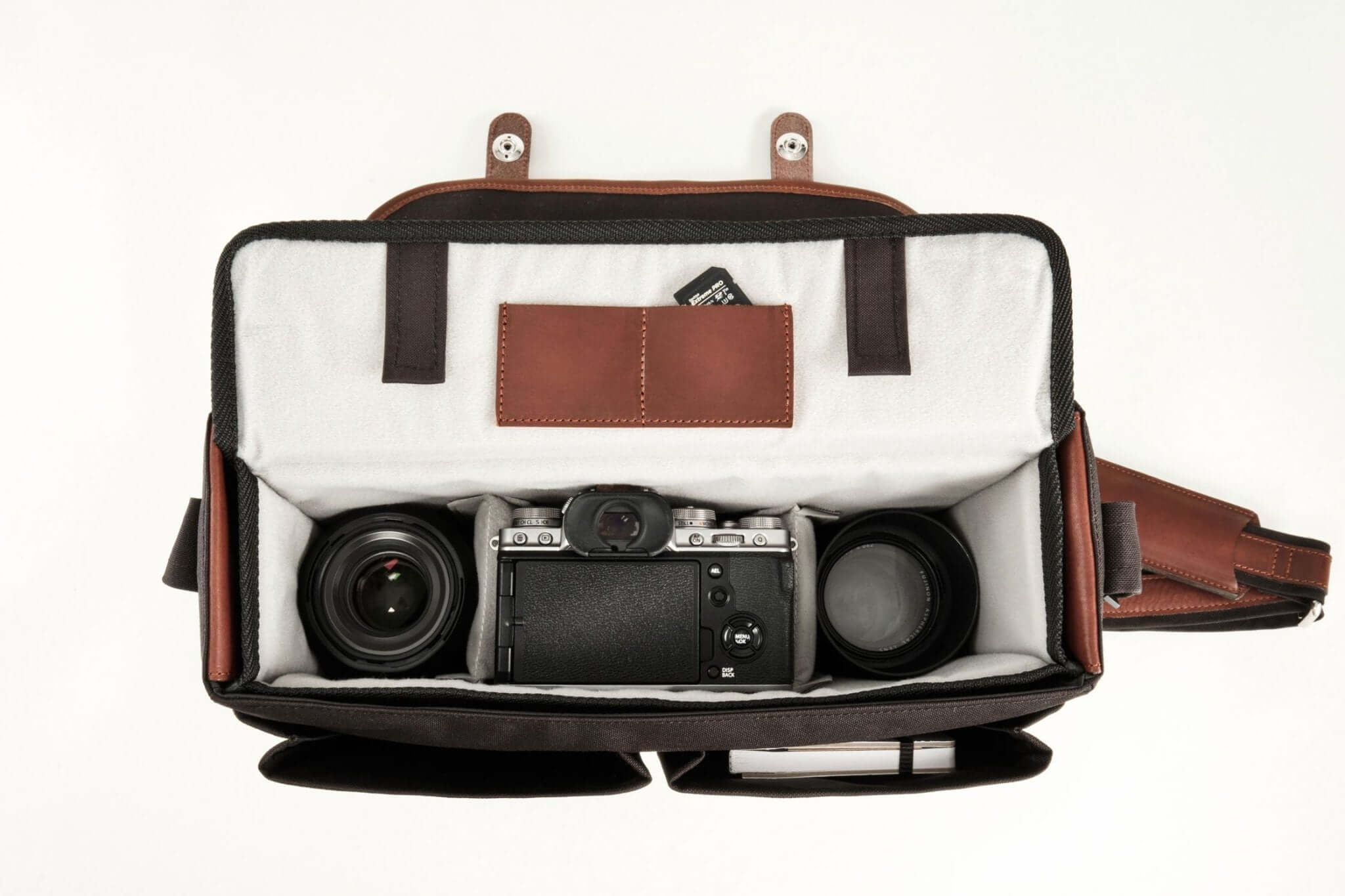 Camera bag München black/dark brown !Trade fair goods!